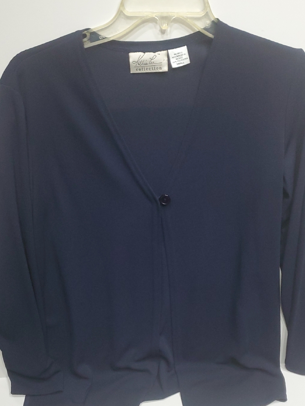 Kathie Lee Collection Navy V-Neck Top